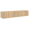 TV-seinäkaapit LED-valoilla 2 kpl Sonoma-tammi 80x35x31 cm
