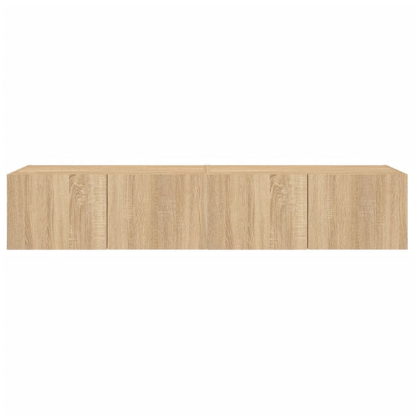 TV-seinäkaapit LED-valoilla 2 kpl Sonoma-tammi 80x35x31 cm