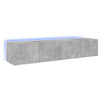 TV-seinäkaapit LED-valoilla 2 kpl betoninharmaa 80x35x31 cm