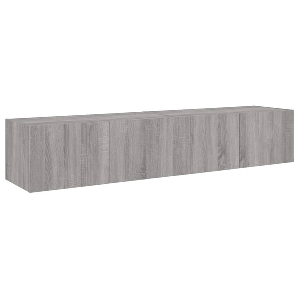 TV-seinäkaapit LED-valoilla 2 kpl harmaa Sonoma 80x35x31 cm