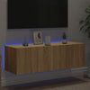 Sonoma-tammi tv-seinäkaappi Genutu 100x35x31cm (led-valoilla)