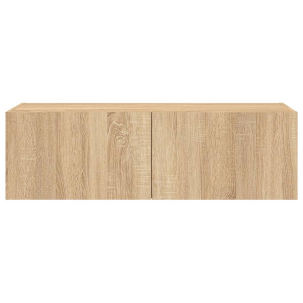 Sonoma-tammi tv-seinäkaappi Genutu 100x35x31cm (led-valoilla)