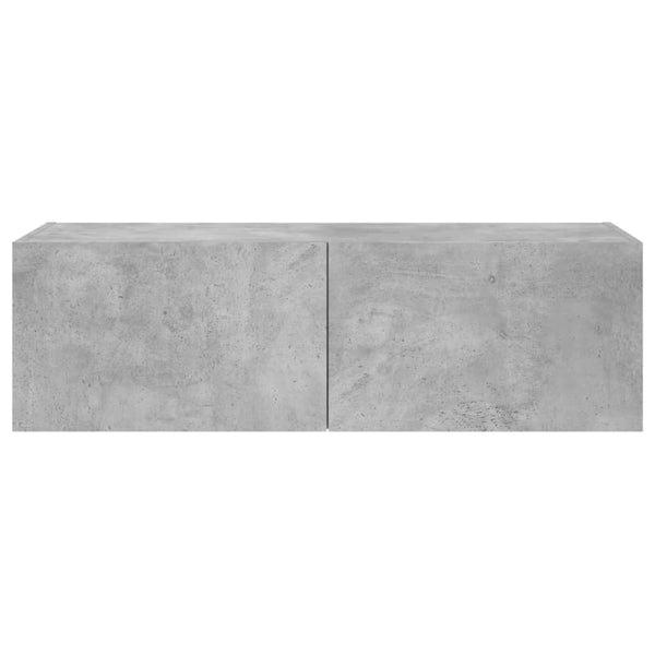 TV-seinäkaappi LED-valoilla betoninharmaa 100x35x31 cm