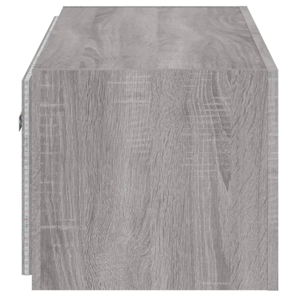TV-seinäkaappi LED-valoilla harmaa Sonoma 100x35x31 cm
