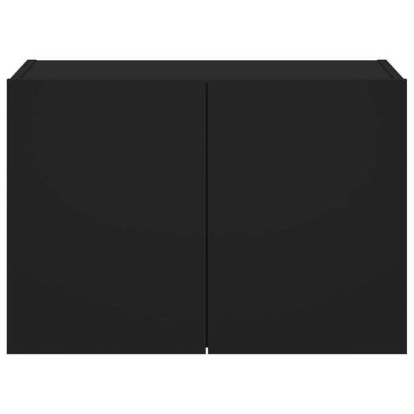 TV-seinäkaappi LED-valoilla musta 60x35x41 cm