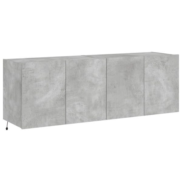 TV-seinäkaapit LED-valoilla 2 kpl betoninharmaa 60x35x41 cm