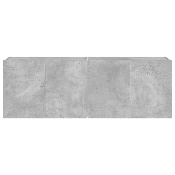 TV-seinäkaapit LED-valoilla 2 kpl betoninharmaa 60x35x41 cm