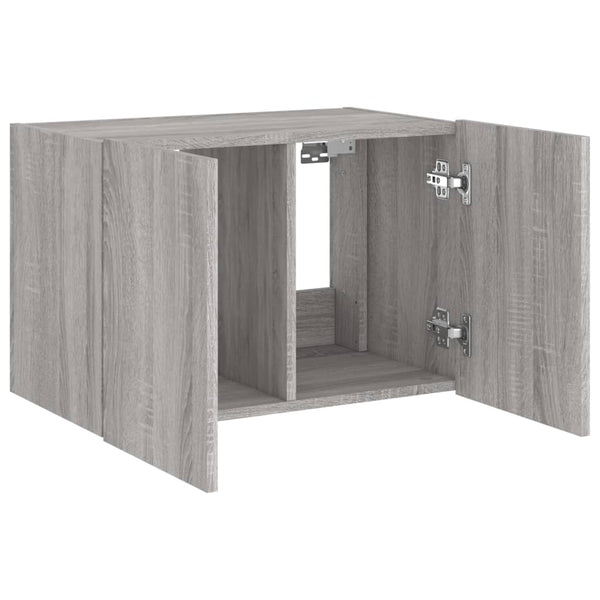 TV-seinäkaappi LED-valoilla harmaa Sonoma 60x35x41 cm