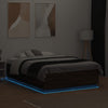 Sängynrunko LED-valoilla ruskea tammi 135x190 cm tekninen puu