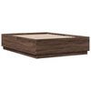 Sängynrunko LED-valoilla ruskea tammi 135x190 cm tekninen puu