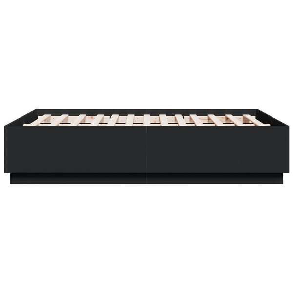 Sängynrunko musta 135x190 cm tekninen puu