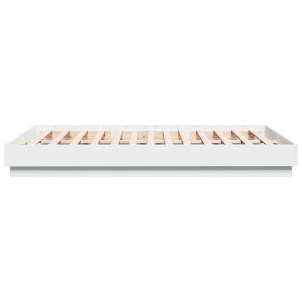 Sängynrunko LED-valoilla valkoinen 140x200 cm