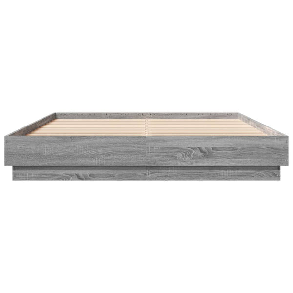 Sängynrunko harmaa Sonoma 140x200 cm tekninen puu
