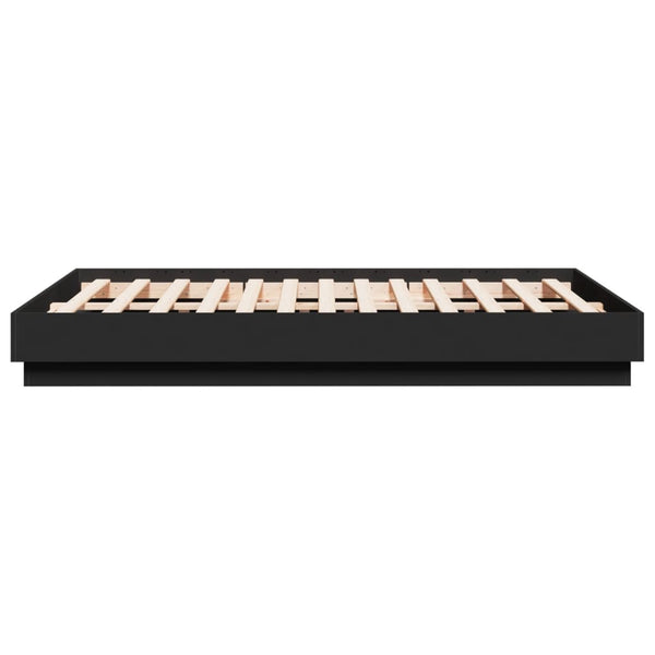 Sängynrunko musta 135x190 cm tekninen puu