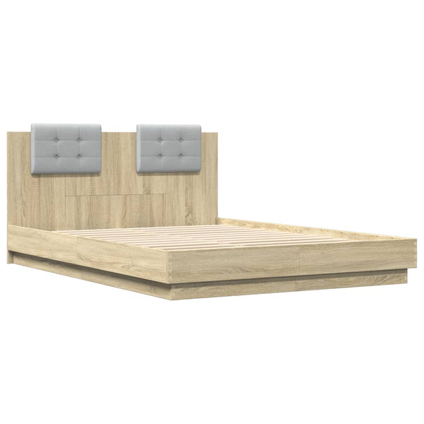 Sängynrunko päätylevyllä Sonoma-tammi 120x200 cm tekninen puu
