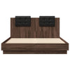 Sängynrunko päätylevyllä ruskea tammi 120x200 cm tekninen puu