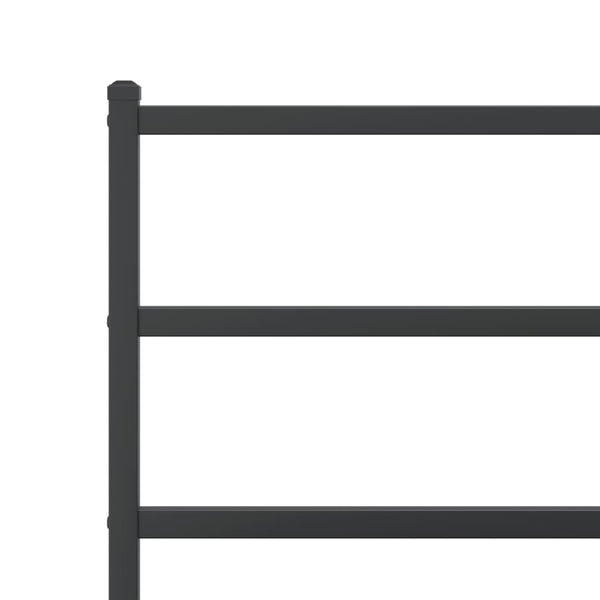 Musta metallinen sängynrunko päädyllä Mincu 90x200cm