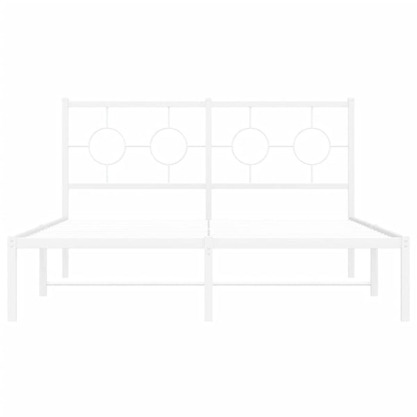 Metallinen sängynrunko päädyllä valkoinen 140x200 cm