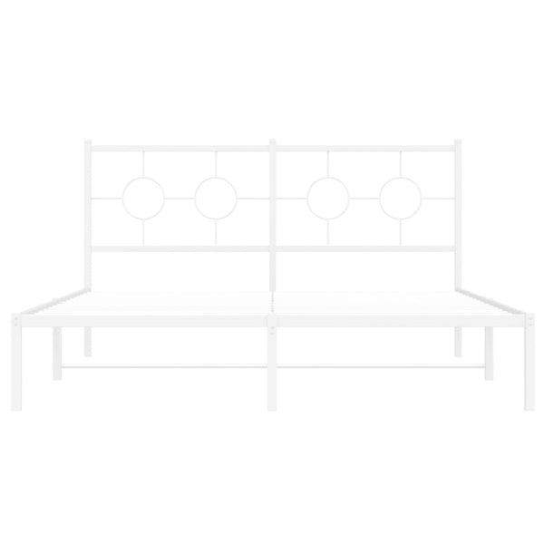 Metallinen sängynrunko päädyllä valkoinen 150x200 cm
