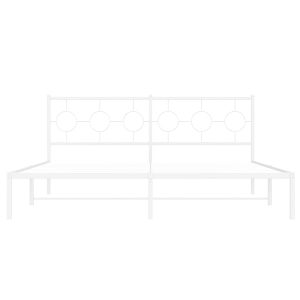 Metallinen sängynrunko päädyllä valkoinen 183x213 cm