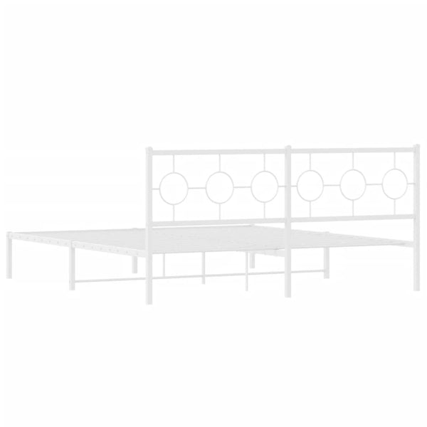 Metallinen sängynrunko päädyllä valkoinen 183x213 cm