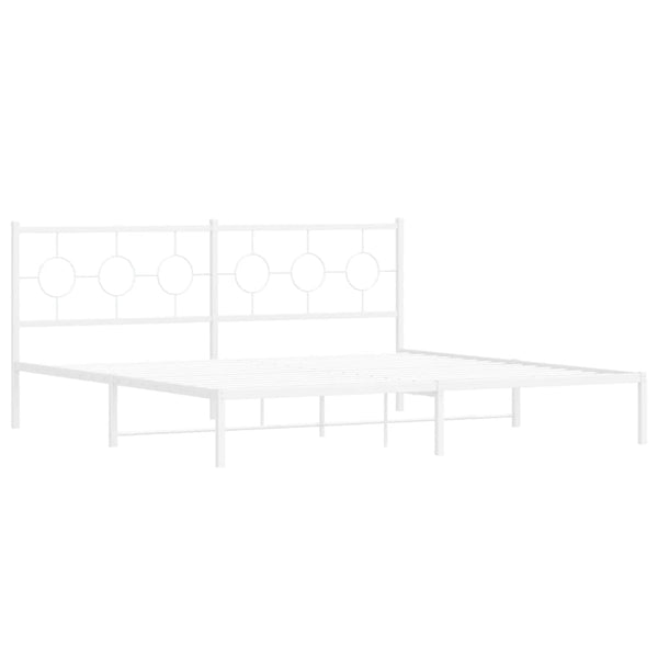 Metallinen sängynrunko päädyllä valkoinen 200x200 cm