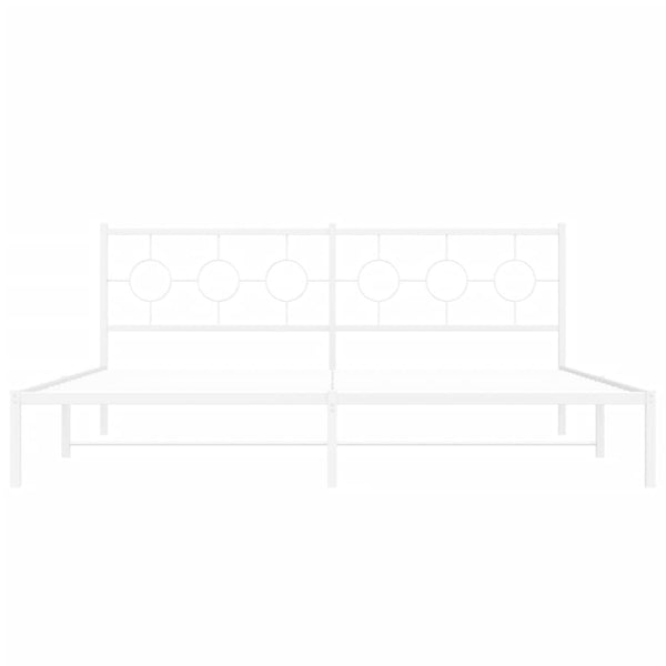 Metallinen sängynrunko päädyllä valkoinen 200x200 cm