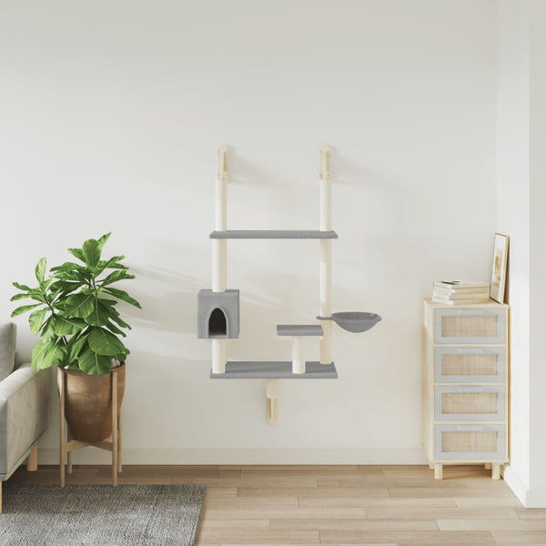 Kissan raapimispuu seinälle vaaleanharmaa 153 cm