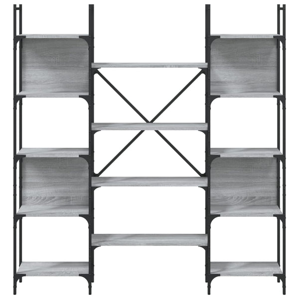 Kirjahylly harmaa Sonoma 155,5x24x166,5 cm tekninen puu