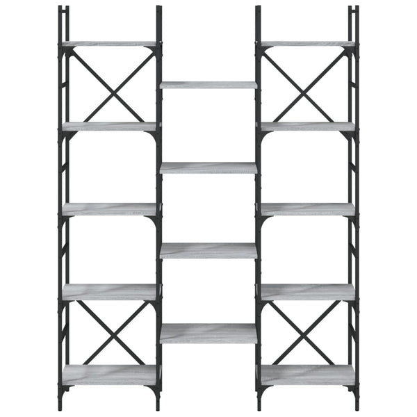 Kirjahylly harmaa Sonoma 127,5x28,5x172,5 cm tekninen puu