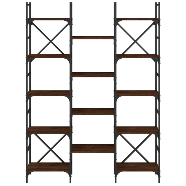 Kirjahylly ruskea tammi 127,5x28,5x172,5 cm tekninen puu