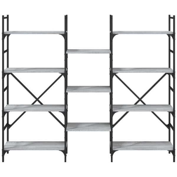 Kirjahylly harmaa Sonoma 160x28,5x136,5 cm tekninen puu