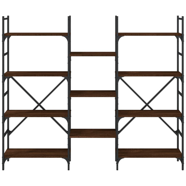Kirjahylly ruskea tammi 160x28,5x136,5 cm lastulevy