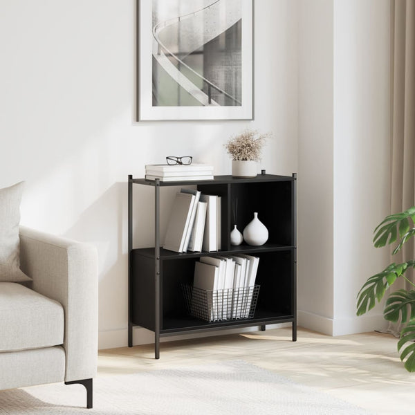 Kirjahylly musta 72x28x77,5 cm tekninen puu