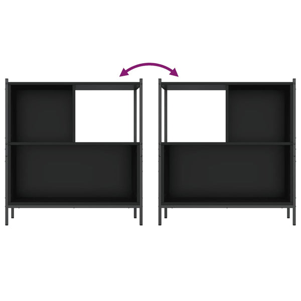 Kirjahylly musta 72x28x77,5 cm tekninen puu