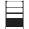 Kirjahylly 3 tasoa musta 70x30x109,5 cm tekninen puu