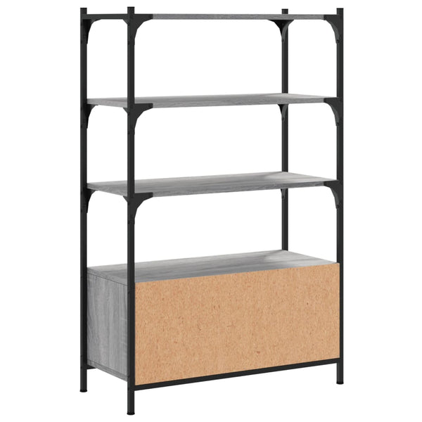 Kirjahylly 3 tasoa harmaa Sonoma 70x30x109,5 cm tekninen puu