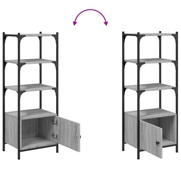 Kirjahylly 3 tasoa harmaa Sonoma 41x30x109,5 cm tekninen puu