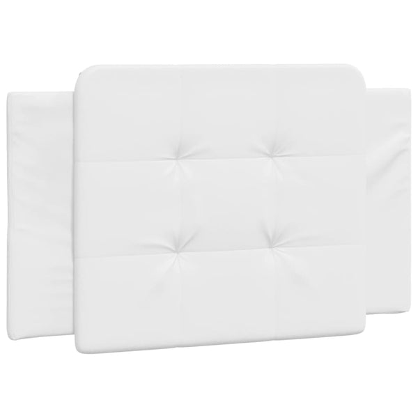 Sängynrunko päädyllä valkoinen 90x190 cm keinonahka