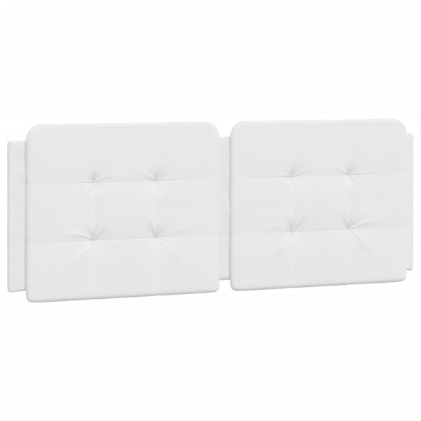 Sängynrunko päädyllä valkoinen 120x200 cm keinonahka