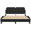 Sängynrunko päädyllä musta 140x200 cm keinonahka
