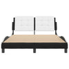 Sängynrunko päädyllä musta ja valkoinen 140x200 cm keinonahka