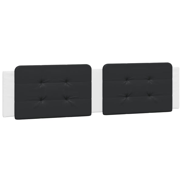 Valkoinen/musta sängynrunko led-valoilla Ixan 200x200cm (keinonahka)