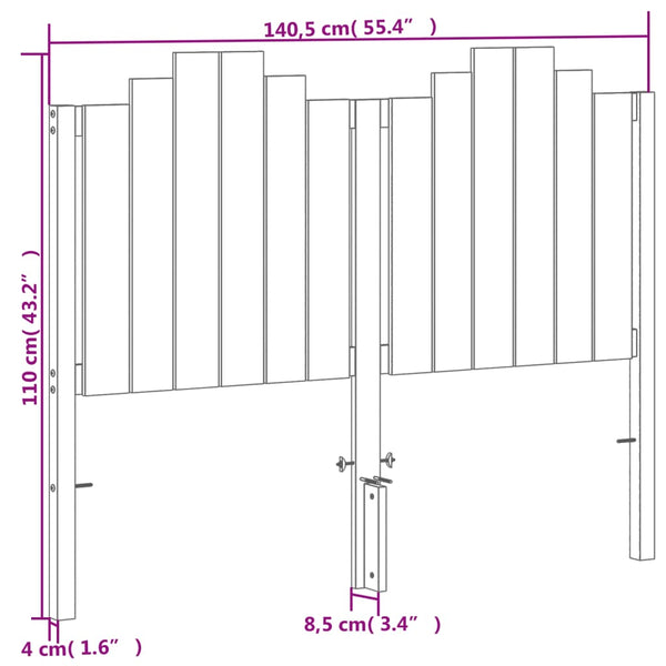 Sängynpääty ruskea 135 cm täysi mänty