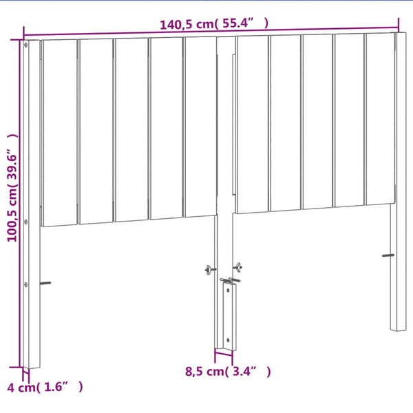 Sängynpääty ruskea 135 cm täysi mänty