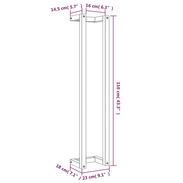Pyyheteline vahanruskea 23x18x110 cm täysi mänty