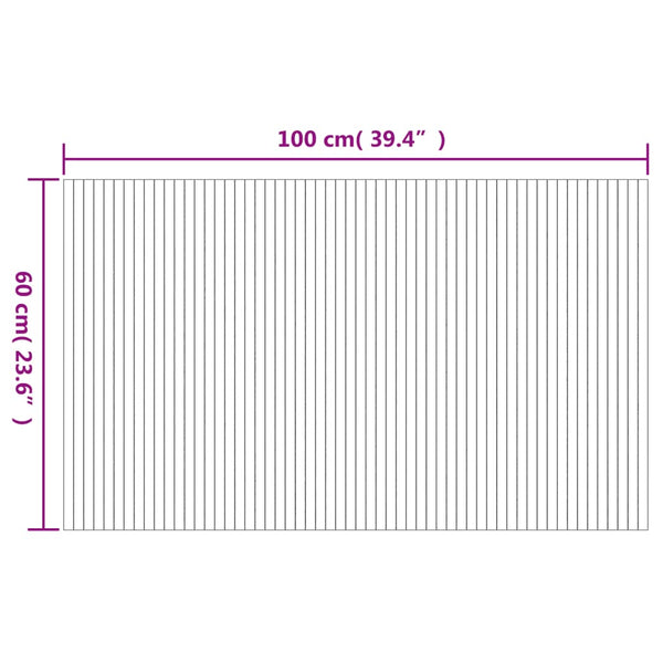 Matto suorakaide ruskea 60x100 cm bambu