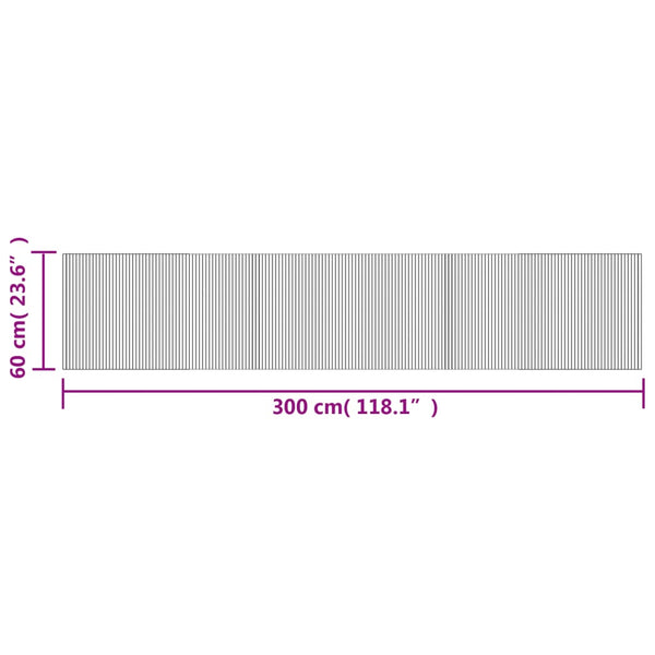 Matto suorakaide ruskea 60x300 cm bambu