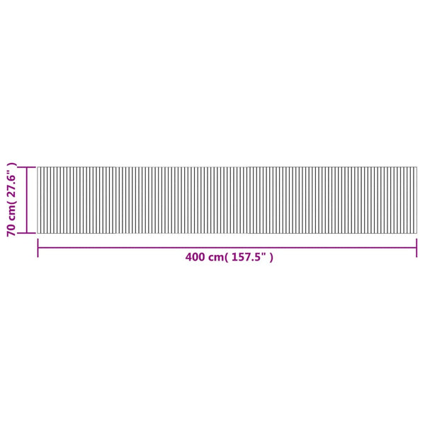 Matto suorakaide musta 70x400 cm bambu