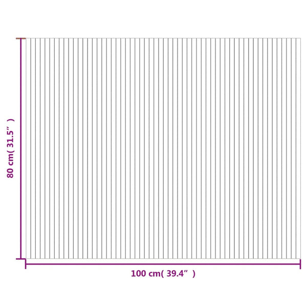 Matto suorakaide vaalea luonnollinen 80x100 cm bambu